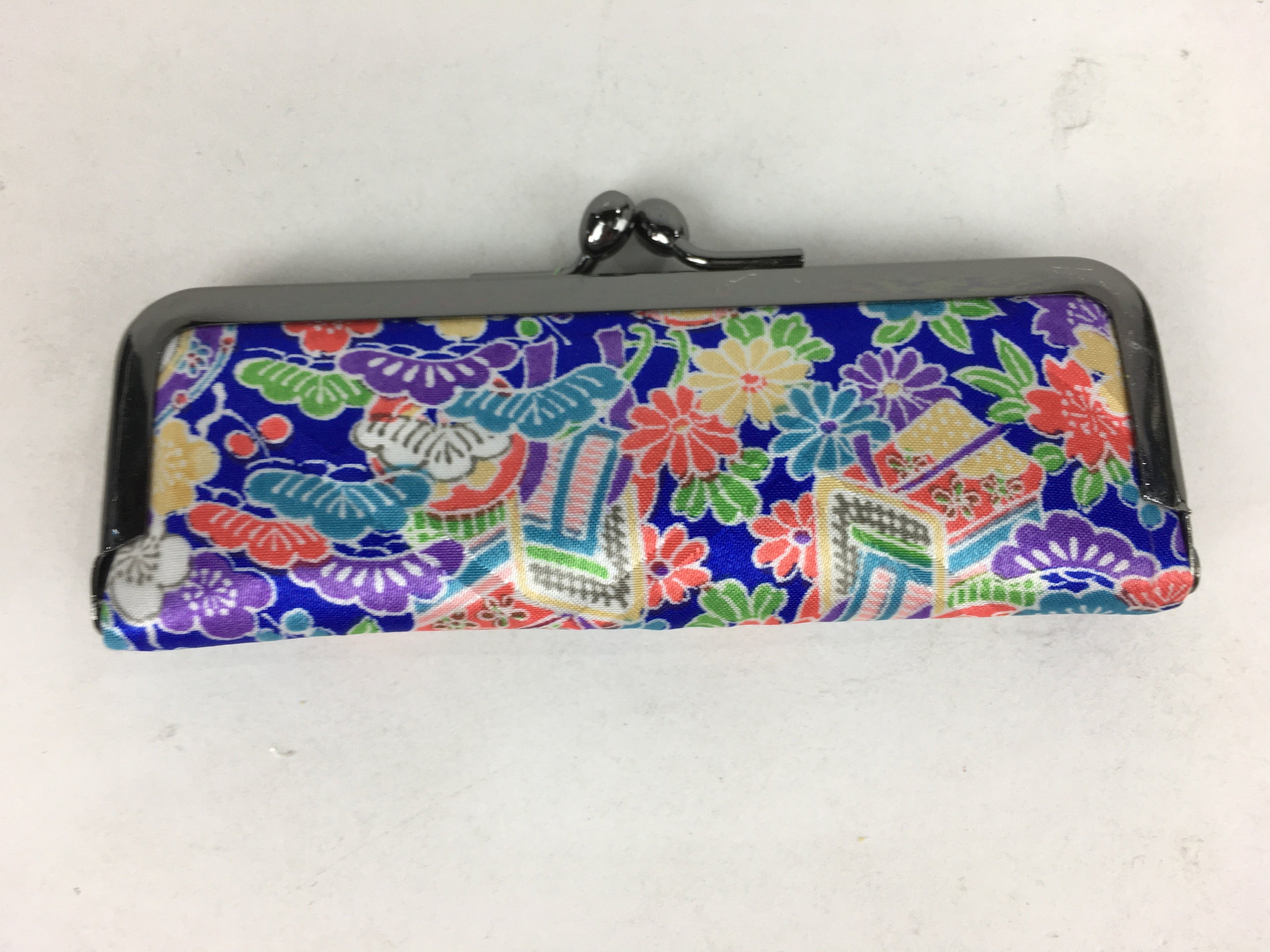 Japanese Traditional Craft Signature Stamp Case Vtg With Clasp Blue KB53