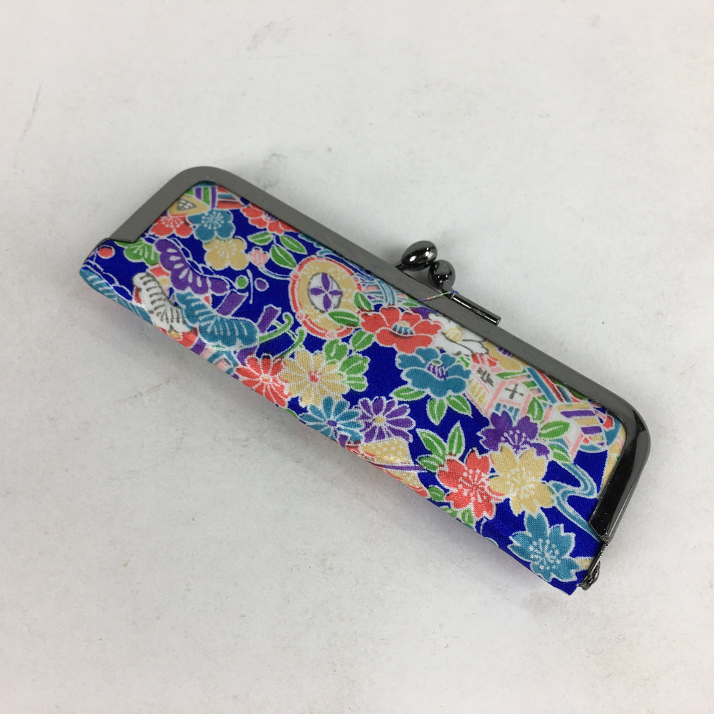 Japanese Traditional Craft Signature Stamp Case Vtg With Clasp Blue KB53