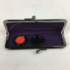 Japanese Traditional Craft Signature Stamp Case Vtg With Clasp Red KB51