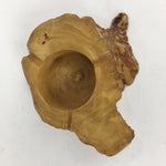 Japanese Tree Stump Ashtray Vtg Wood Ornament Display Brown Haizara JK244