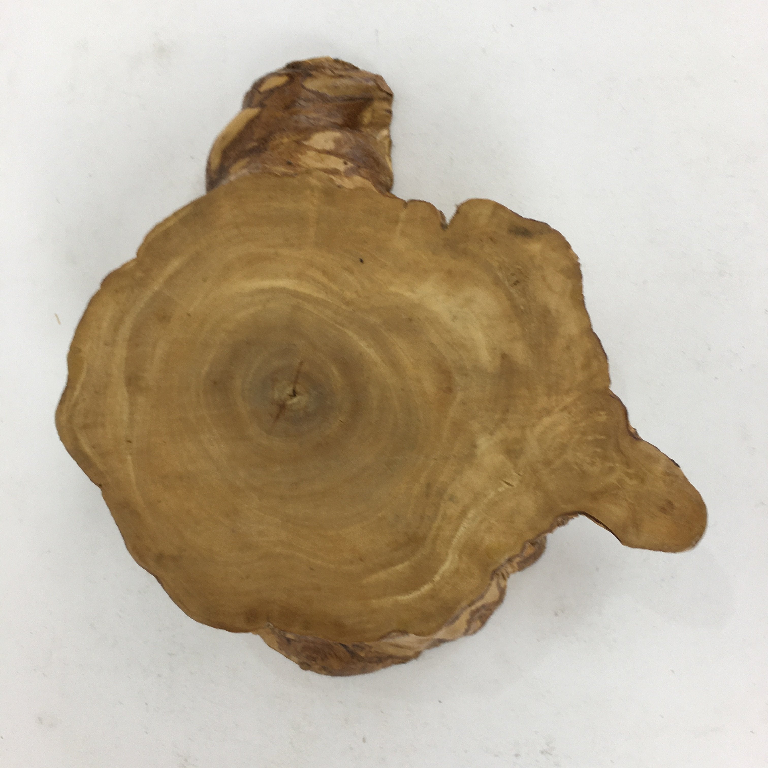 Japanese Tree Stump Ashtray Vtg Wood Ornament Display Brown Haizara JK244