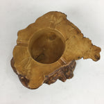 Japanese Tree Stump Ashtray Vtg Wood Ornament Display Brown Haizara JK245