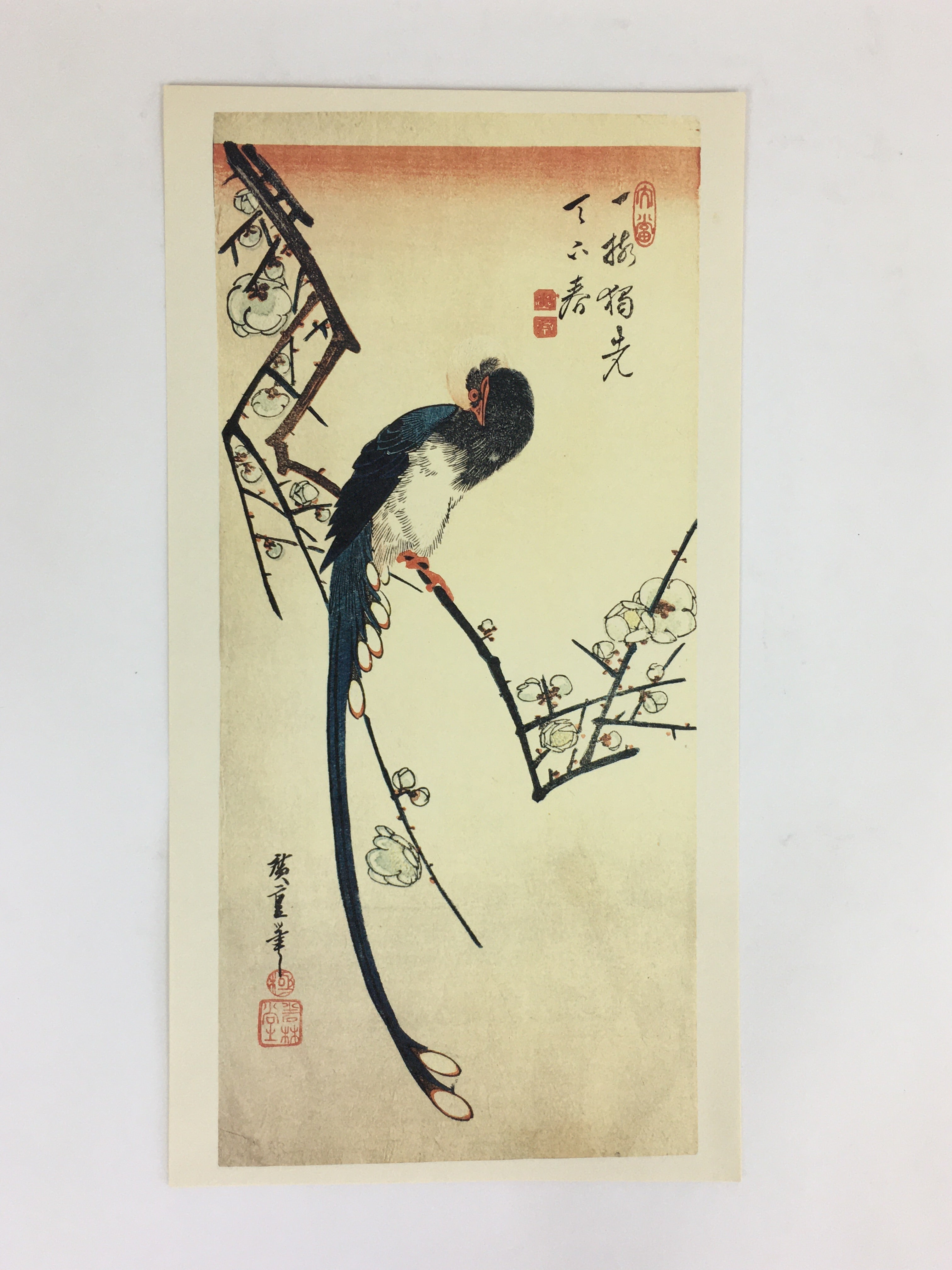 Japanese Ukiyoe Hiroshige Utagawa Kachotanzaku Vtg Yomiuri Press No.1 FL75