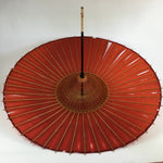 Japanese Umbrella Parasol Vtg Wagasa Bangasa Geisha Paper Bamboo Red JK369