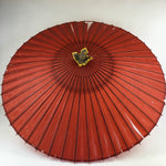 Japanese Umbrella Parasol Vtg Wagasa Bangasa Geisha Paper Bamboo Red JK369