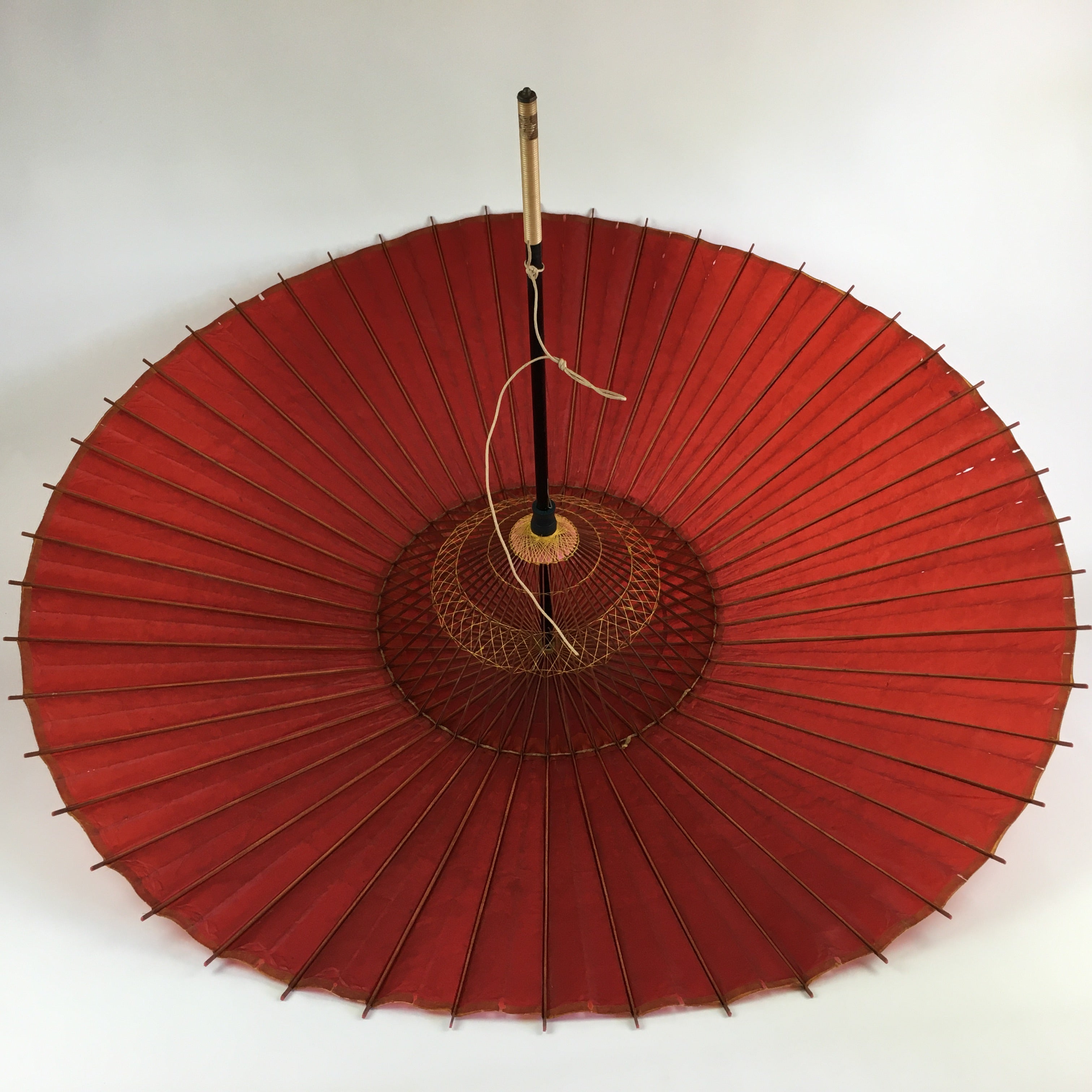 Japanese Umbrella Parasol Vtg Wagasa Bangasa Geisha Paper Bamboo Red JK370