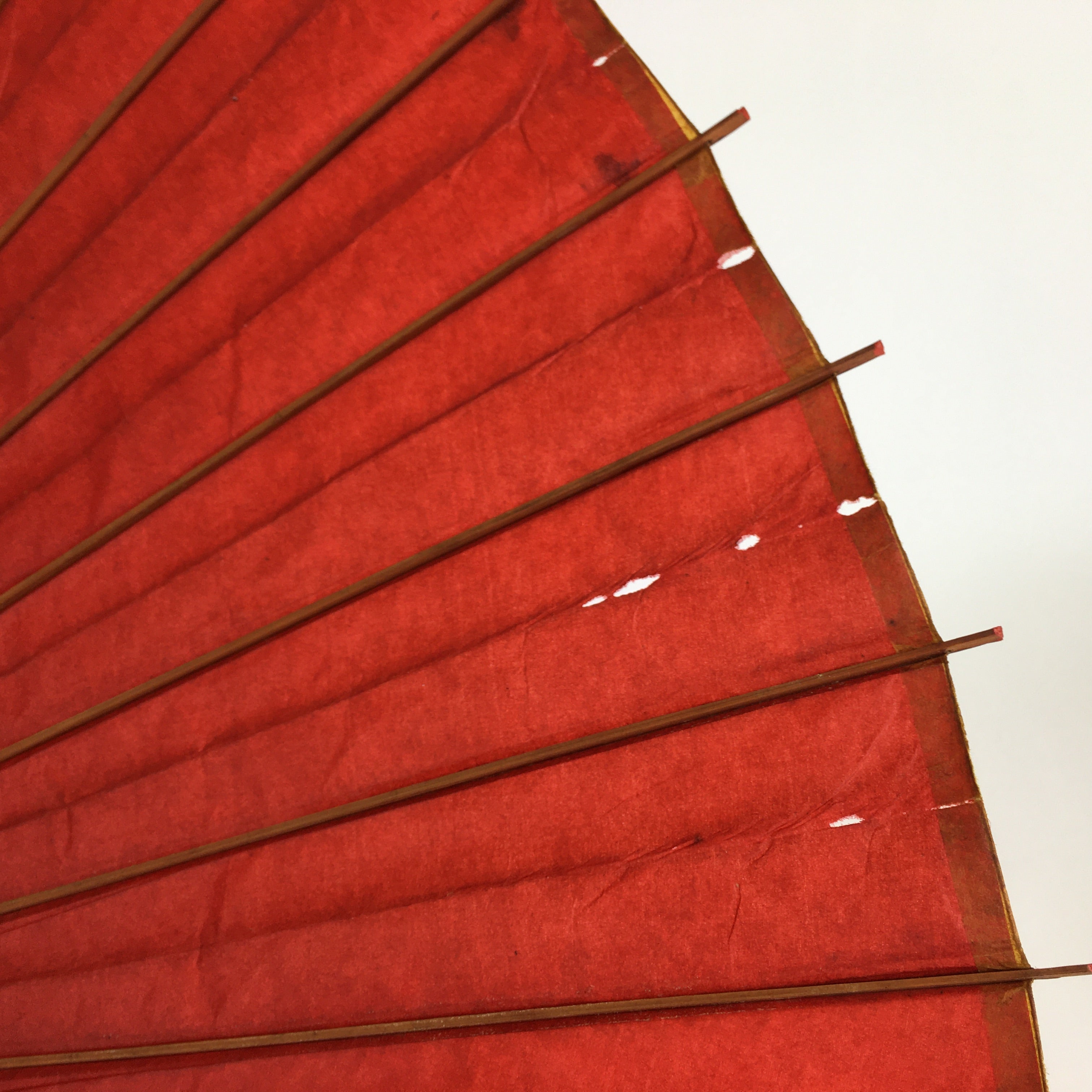 Japanese Umbrella Parasol Vtg Wagasa Bangasa Geisha Paper Bamboo Red JK370