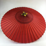 Japanese Umbrella Parasol Vtg Wagasa Bangasa Geisha Paper Bamboo Red JK370