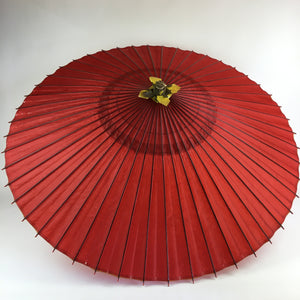 Japanese Umbrella Parasol Vtg Wagasa Bangasa Geisha Paper Bamboo Red JK370