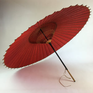 Japanese Umbrella Parasol Vtg Wagasa Bangasa Geisha Paper Bamboo Red JK370