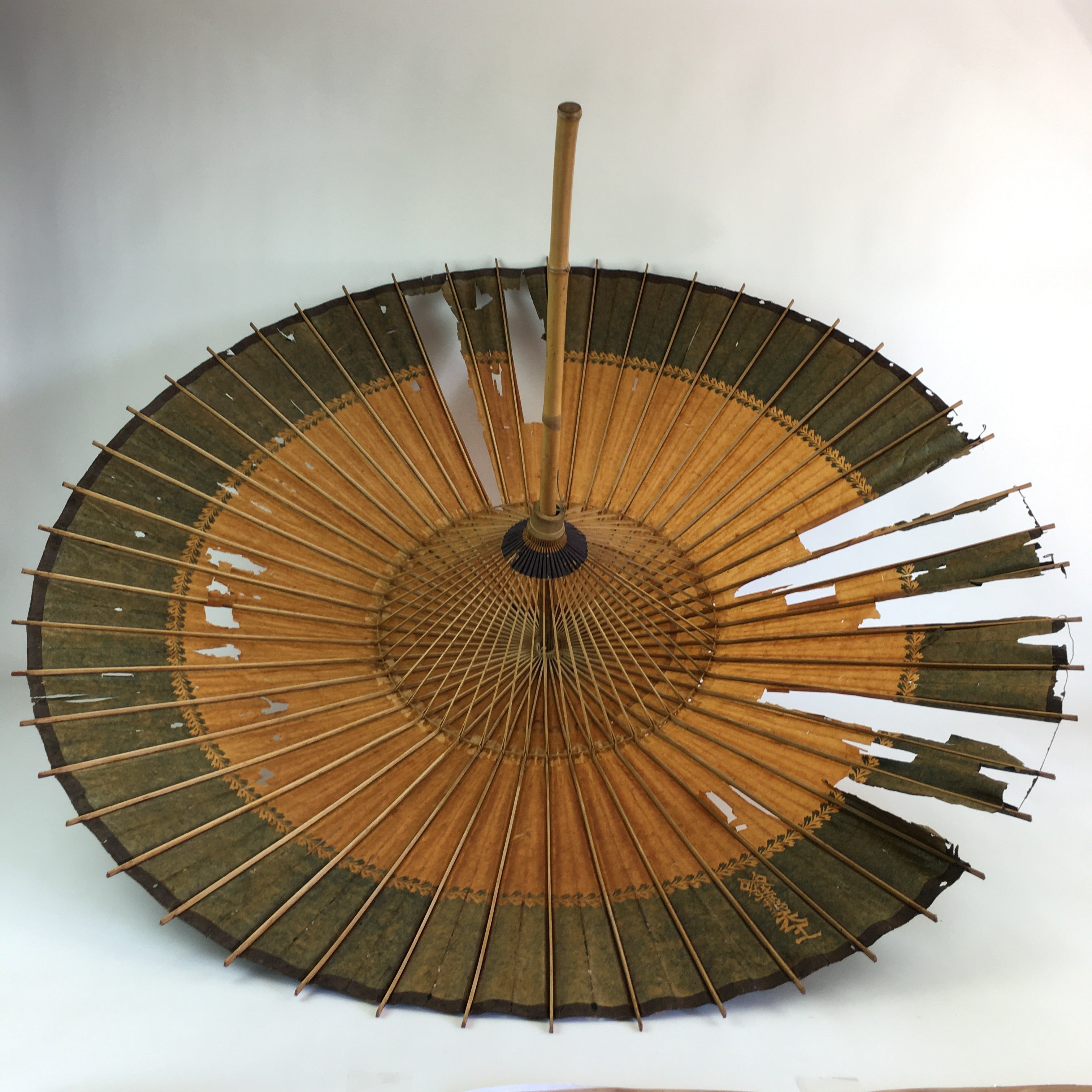 Japanese Umbrella Parasol Wagasa Bangasa Geisha Bamboo Paper Orange JK378