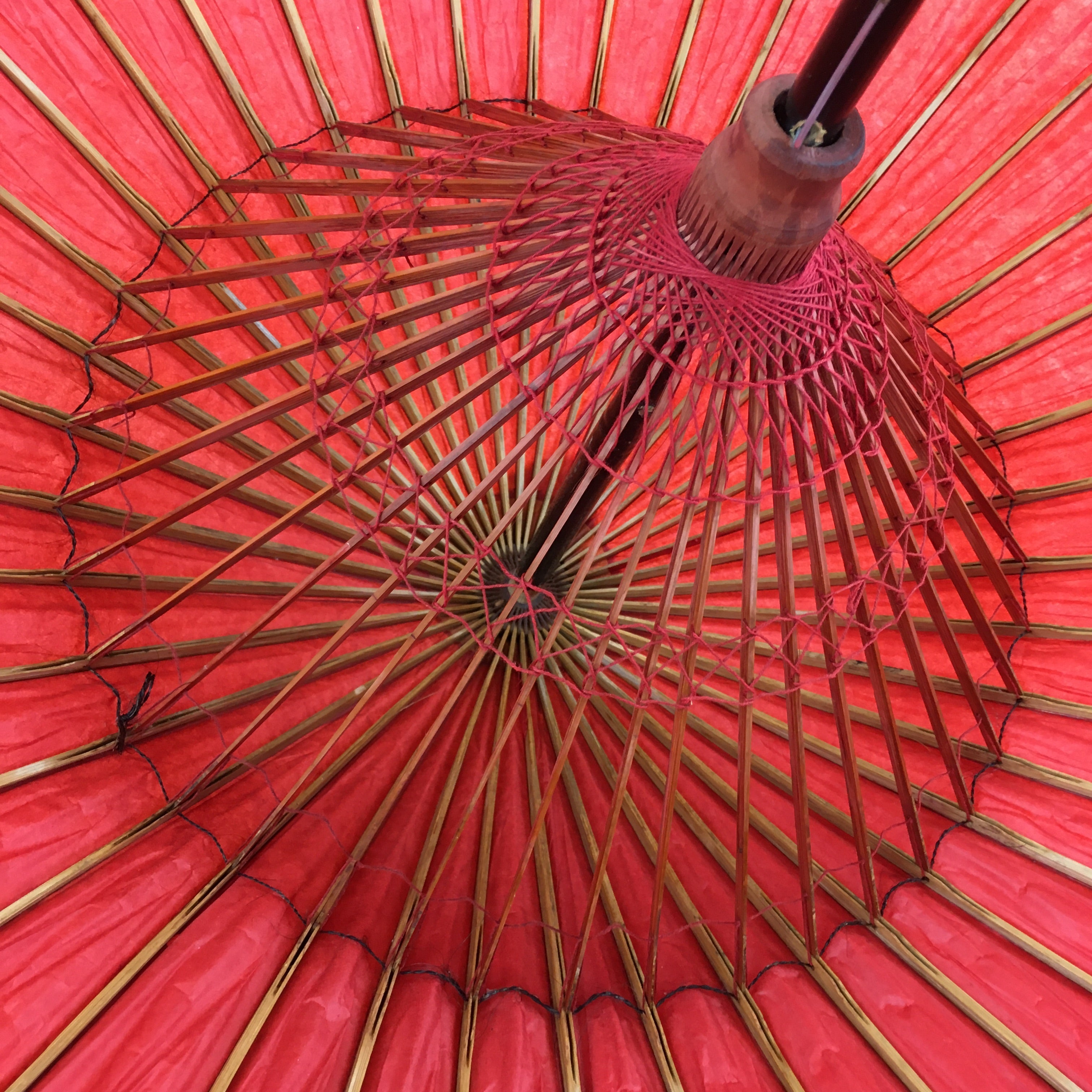 Japanese Umbrella Parasol Wagasa Bangasa Geisha Bamboo Paper Red JK375