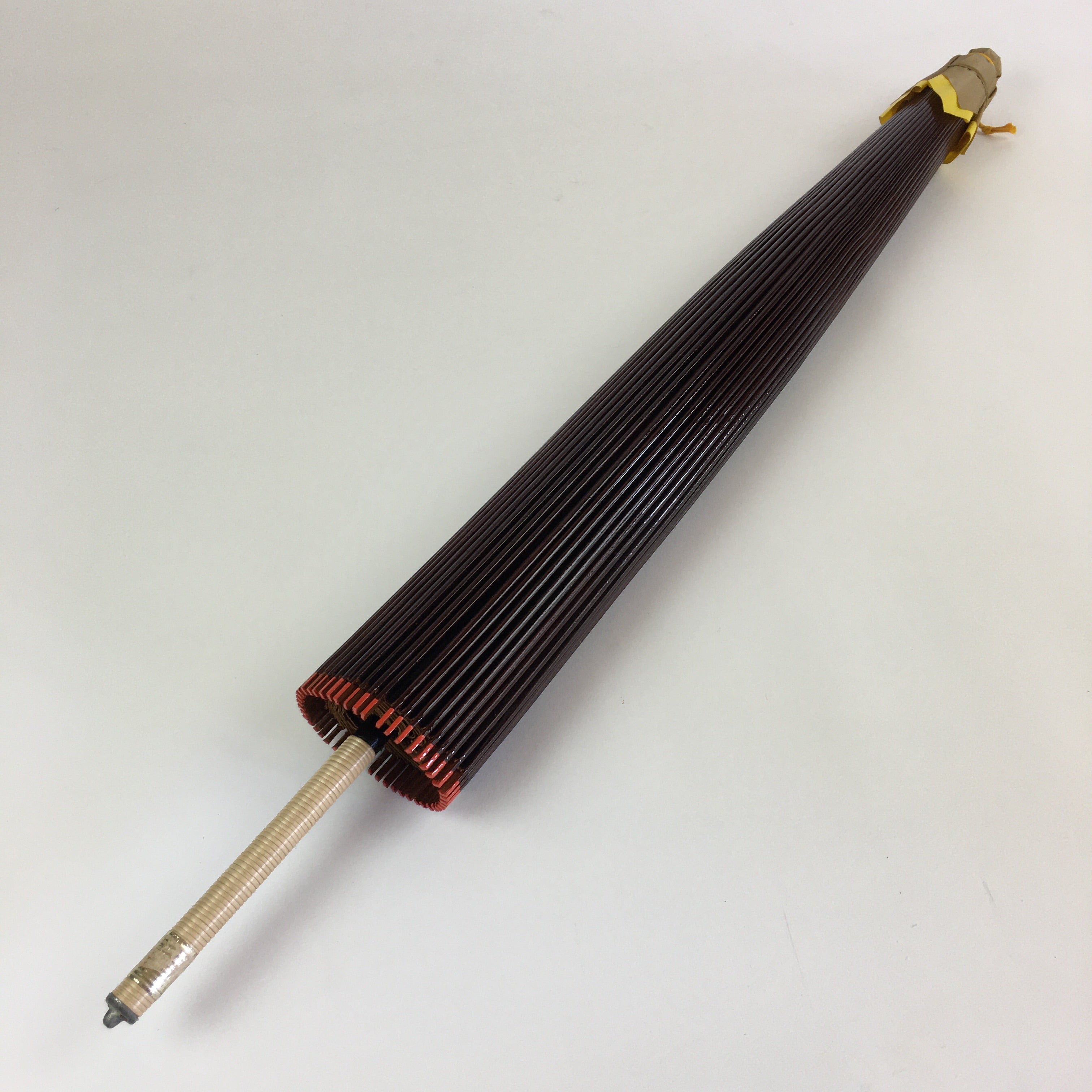 Japanese Umbrella Parasol Wagasa Bangasa Geisha Bamboo Silk Brown JK376