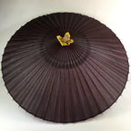 Japanese Umbrella Parasol Wagasa Bangasa Geisha Bamboo Silk Brown JK376