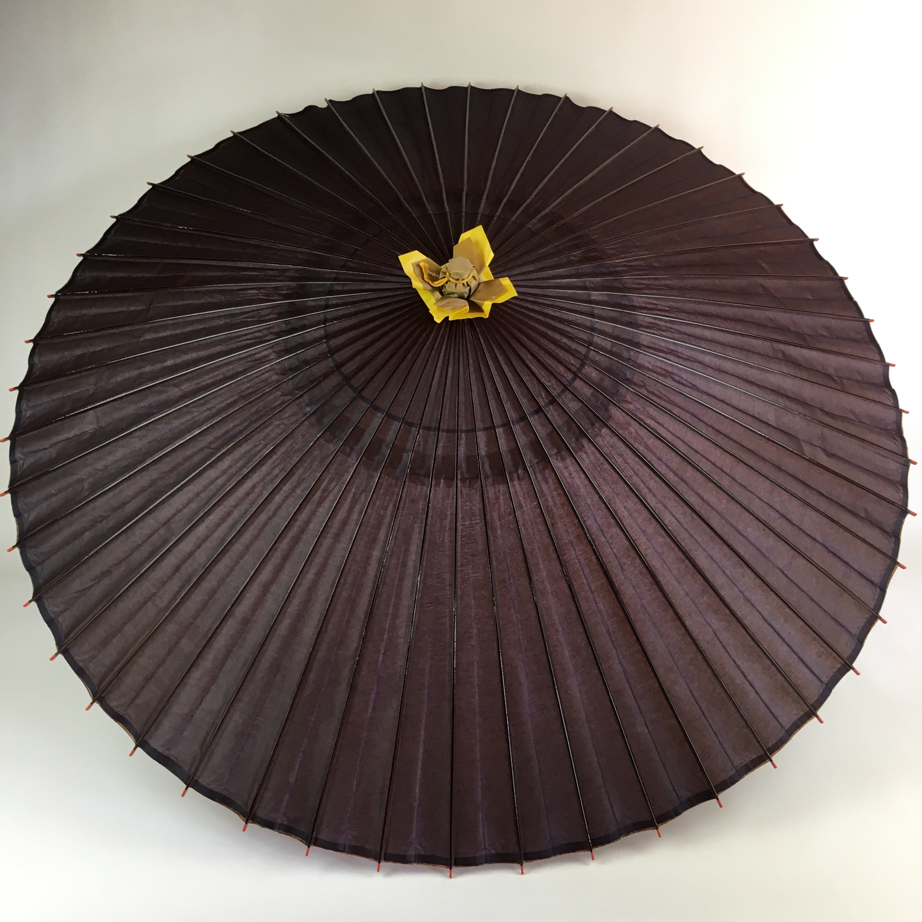 Japanese Umbrella Parasol Wagasa Bangasa Geisha Bamboo Silk Brown JK376