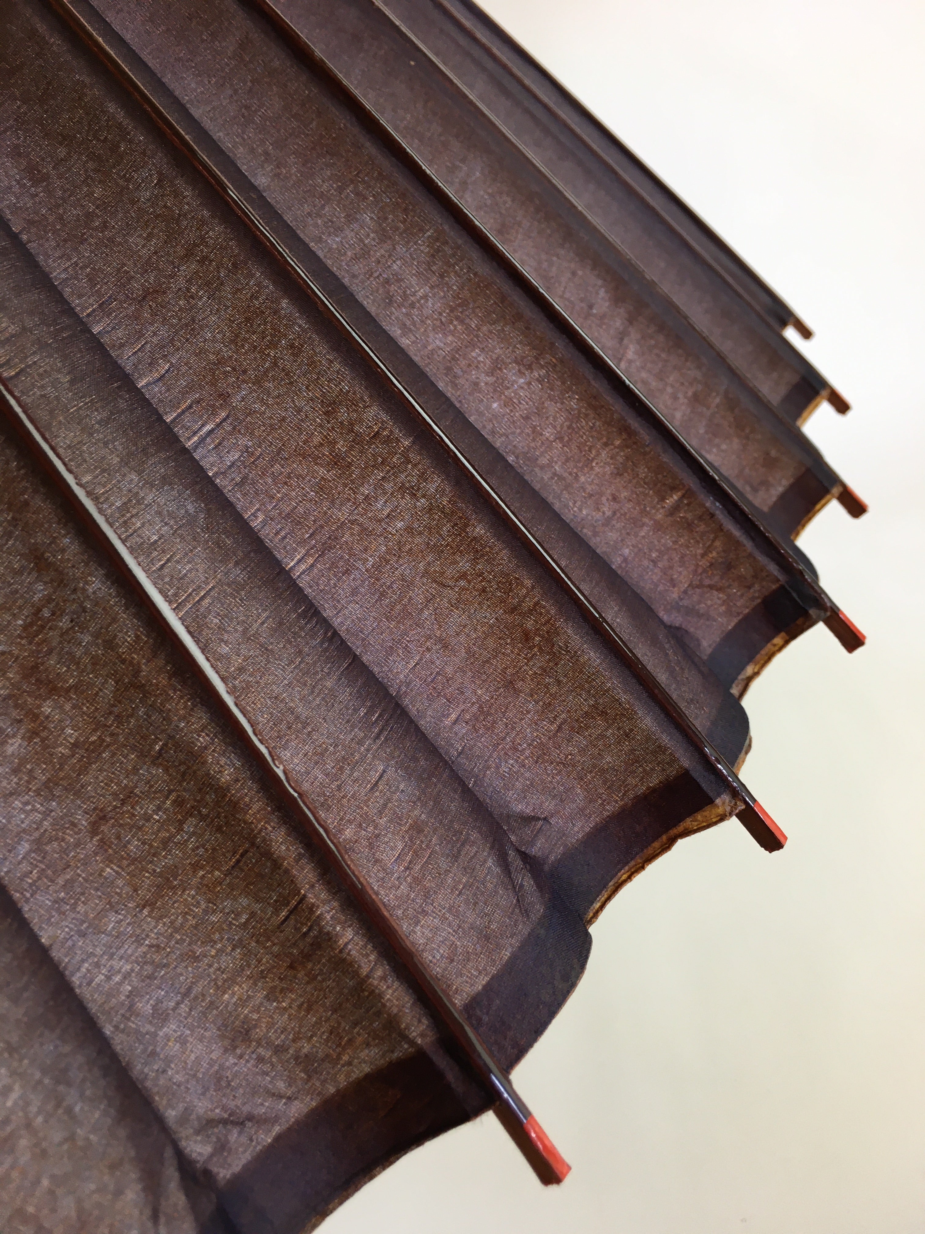 Japanese Umbrella Parasol Wagasa Bangasa Geisha Bamboo Silk Brown JK376