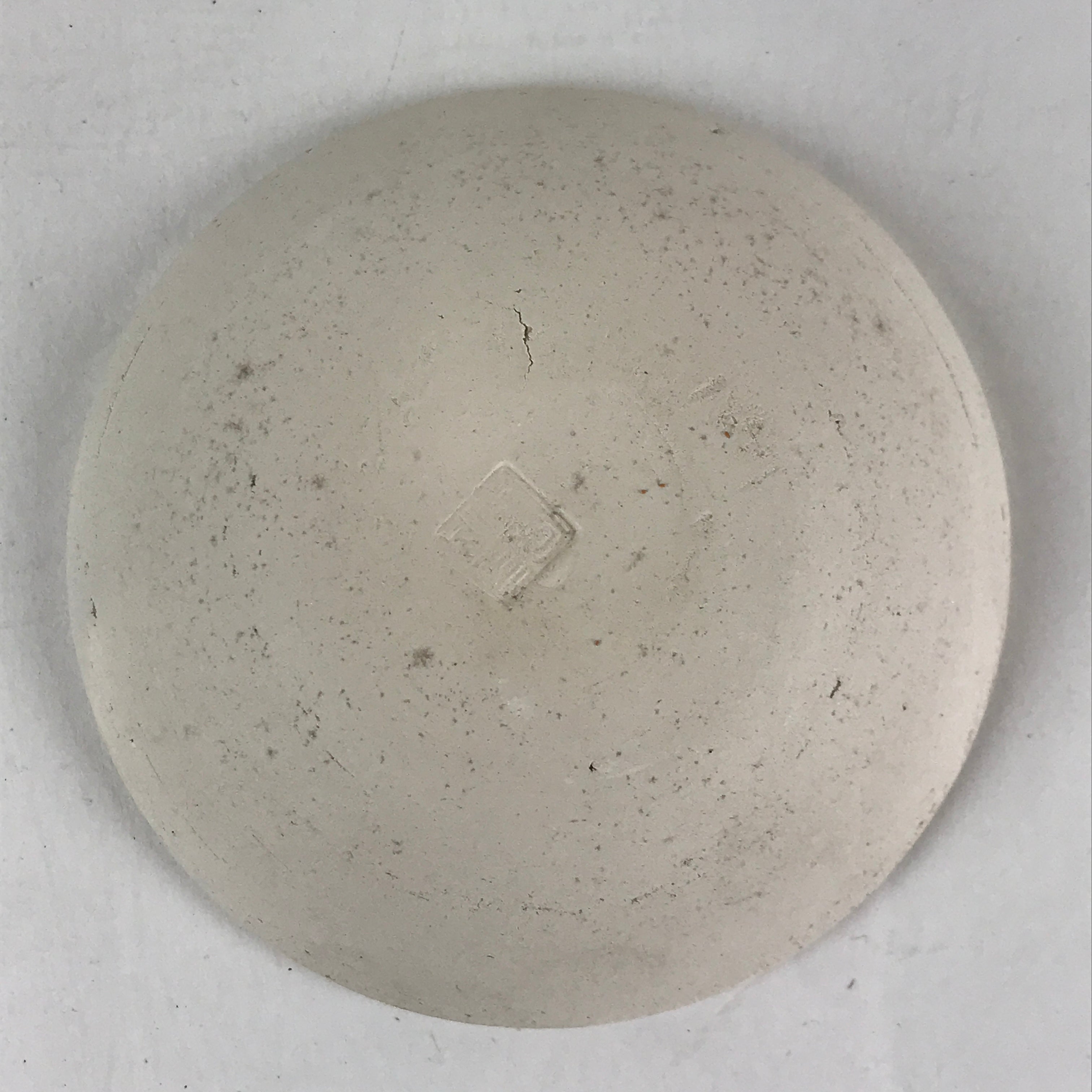 Japanese Unglazed Sake Cup Vtg Chrysanthemum Crest Army Sakazuki PX652
