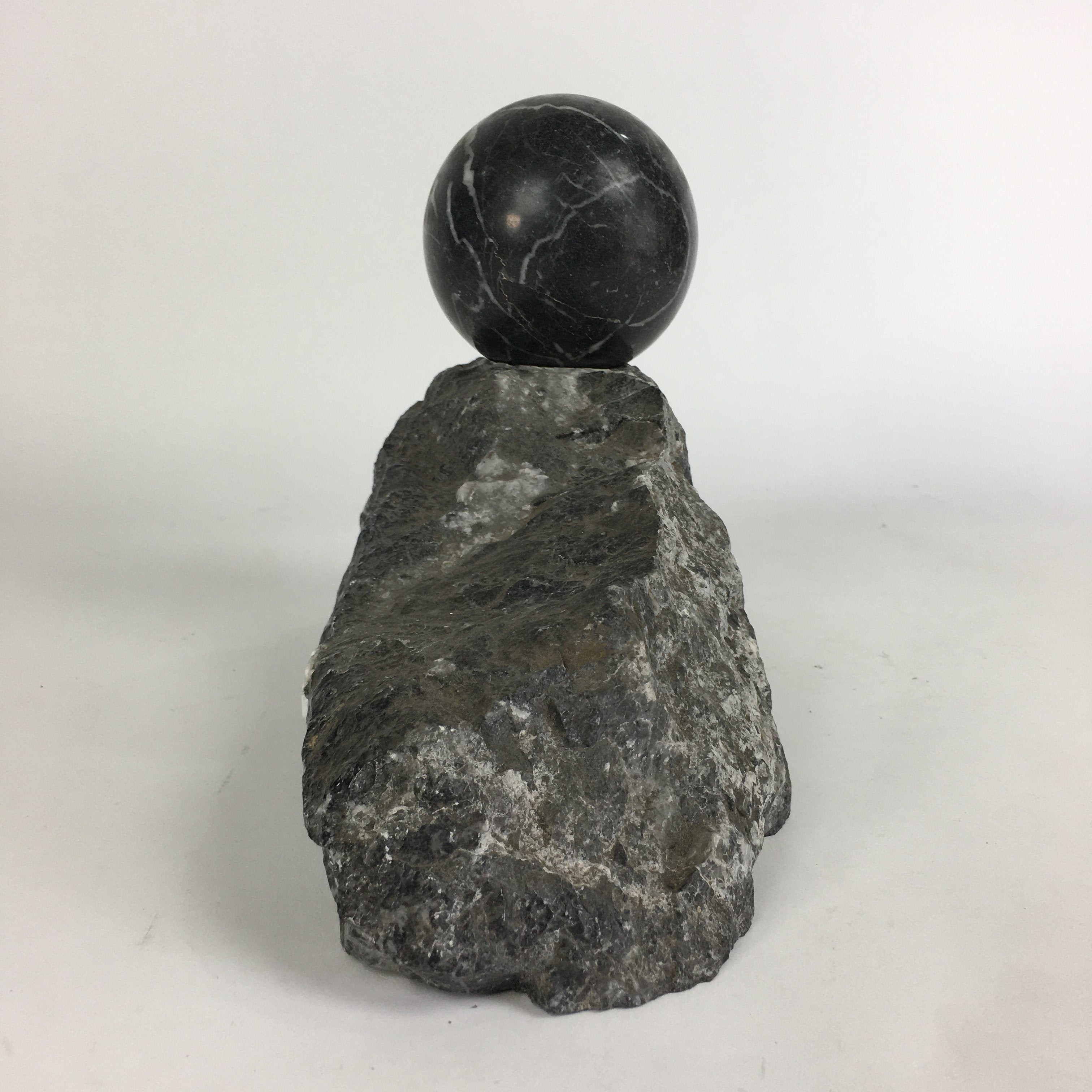 Japanese Viewing Stone Sphere Ball Zen Buddhist Viewing Stone Suiseki JK214