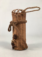 Japanese Vine Basket Flower Vase Vtg Ikebana Arrangement Kado Hanging B149