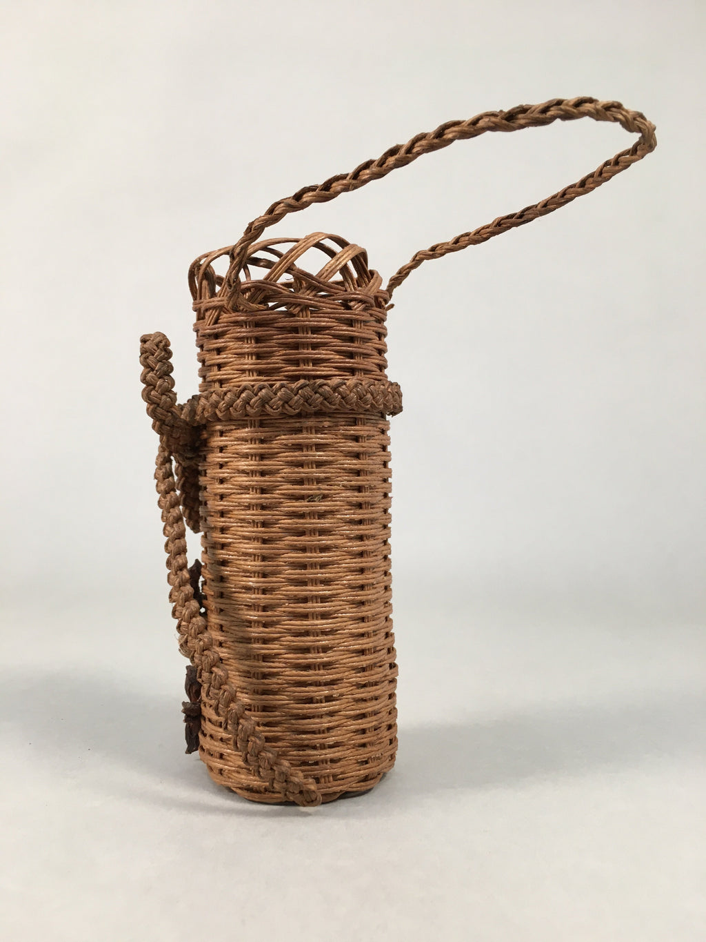Japanese Vine Basket Flower Vase Vtg Ikebana Arrangement Kado Hanging B149