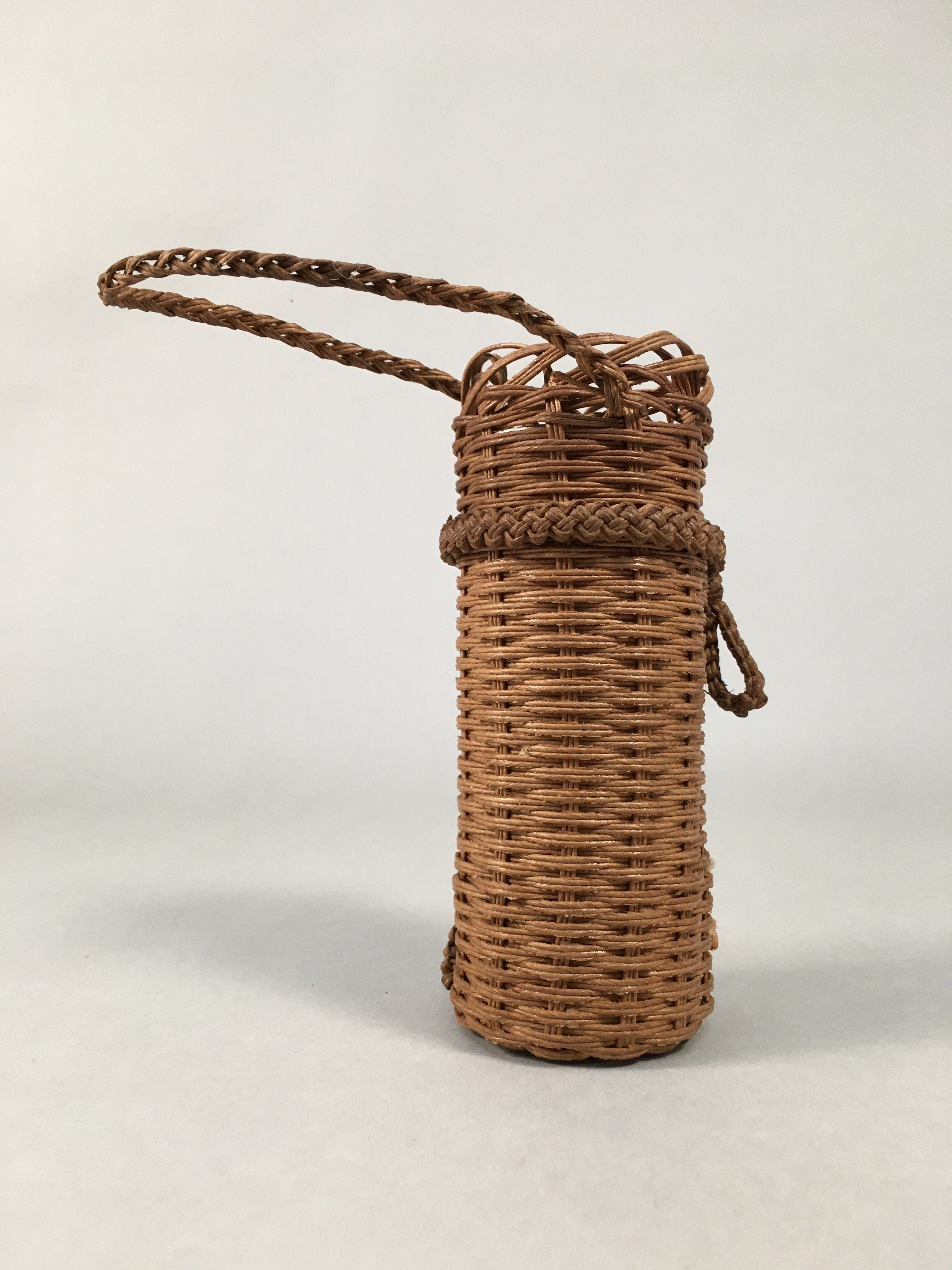 Japanese Vine Basket Flower Vase Vtg Ikebana Arrangement Kado Hanging B149