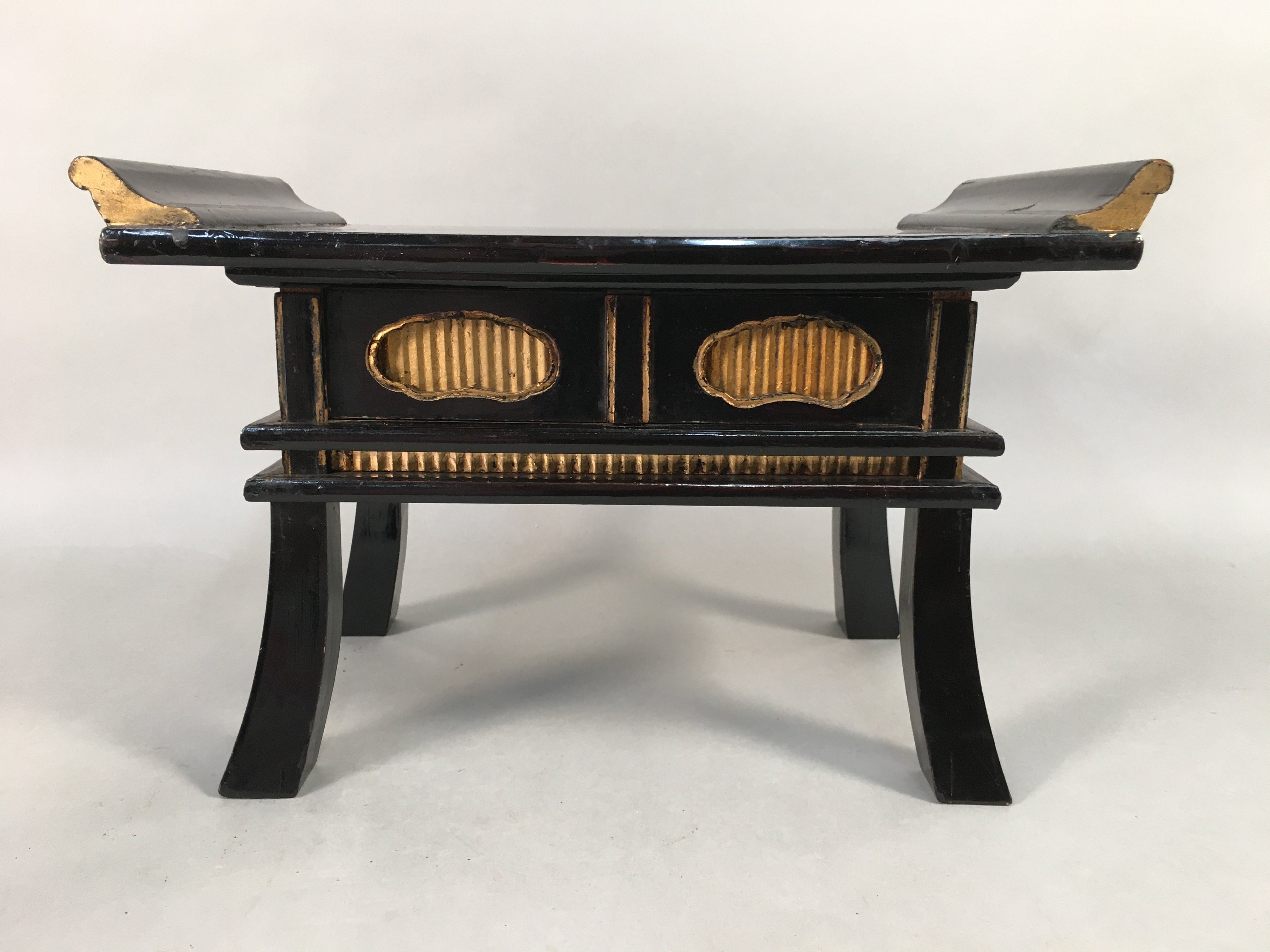 Japanese Vng Buddhist Altar Fitting Offering Table Black Kyozukue BU383