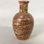 Japanese Vtg Ceramic Sake Bottle Cups Set Pottery Brown Glaze Tokkuri TS260