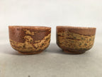 Japanese Vtg Ceramic Sake Bottle Cups Set Pottery Brown Glaze Tokkuri TS260