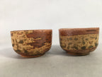 Japanese Vtg Ceramic Sake Bottle Cups Set Pottery Brown Glaze Tokkuri TS260