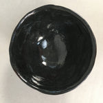Japanese Vtg Ceramic Tea Ceremony Bowl Chawan Black Pottery GTB703