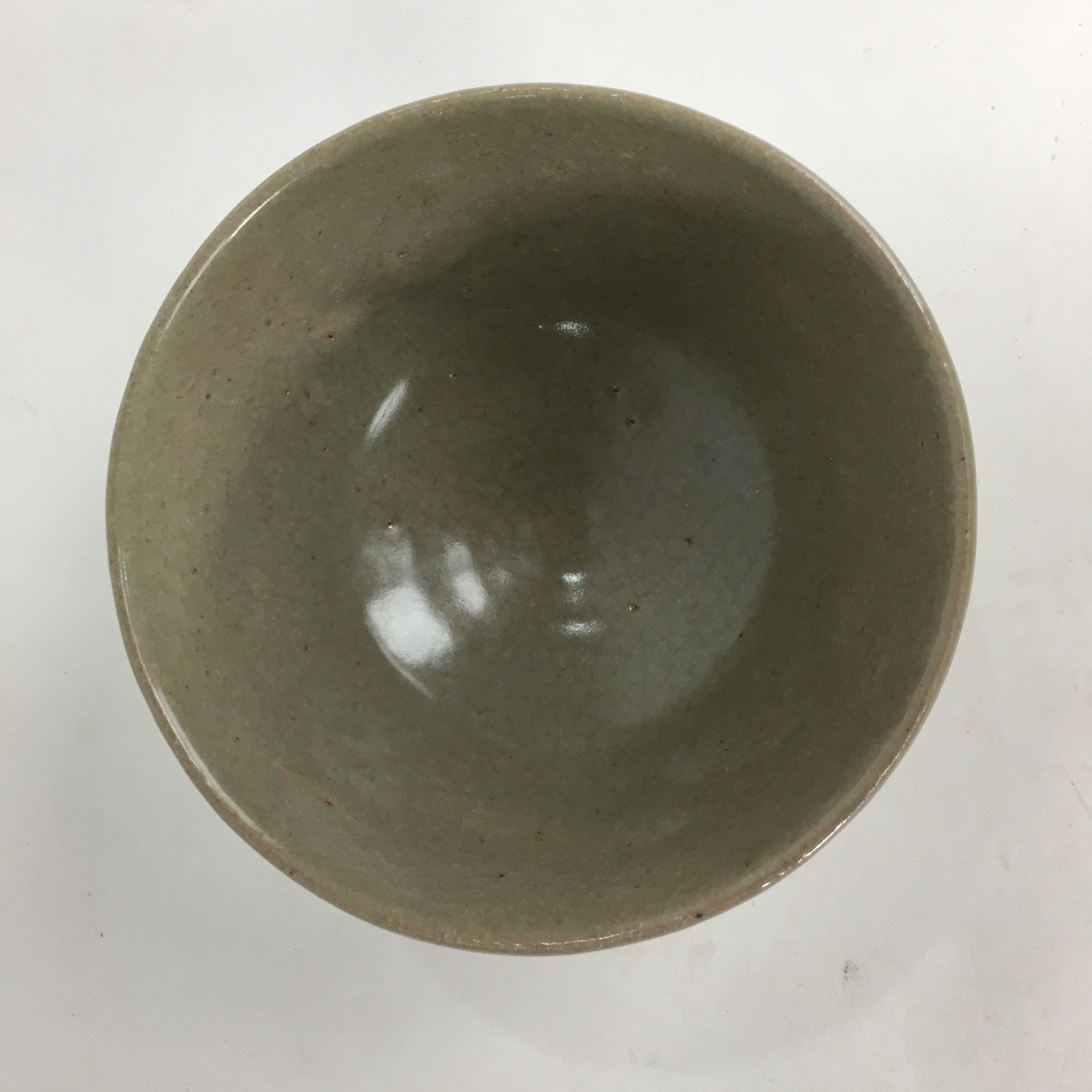 Japanese Vtg Ceramic Tea Ceremony Bowl Chawan Brown Pottery Crane GTB705