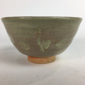 Japanese Vtg Ceramic Tea Ceremony Bowl Chawan Brown Pottery Crane GTB711