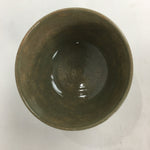 Japanese Vtg Ceramic Tea Ceremony Bowl Chawan Brown Pottery Crane GTB712