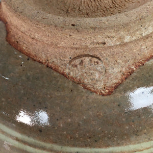 Japanese Vtg Ceramic Tea Ceremony Bowl Chawan Brown Pottery Crane GTB712