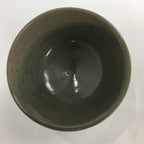 Japanese Vtg Ceramic Tea Ceremony Bowl Chawan Brown Pottery Crane GTB729