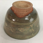 Japanese Vtg Ceramic Tea Ceremony Bowl Chawan Brown Pottery Crane GTB729