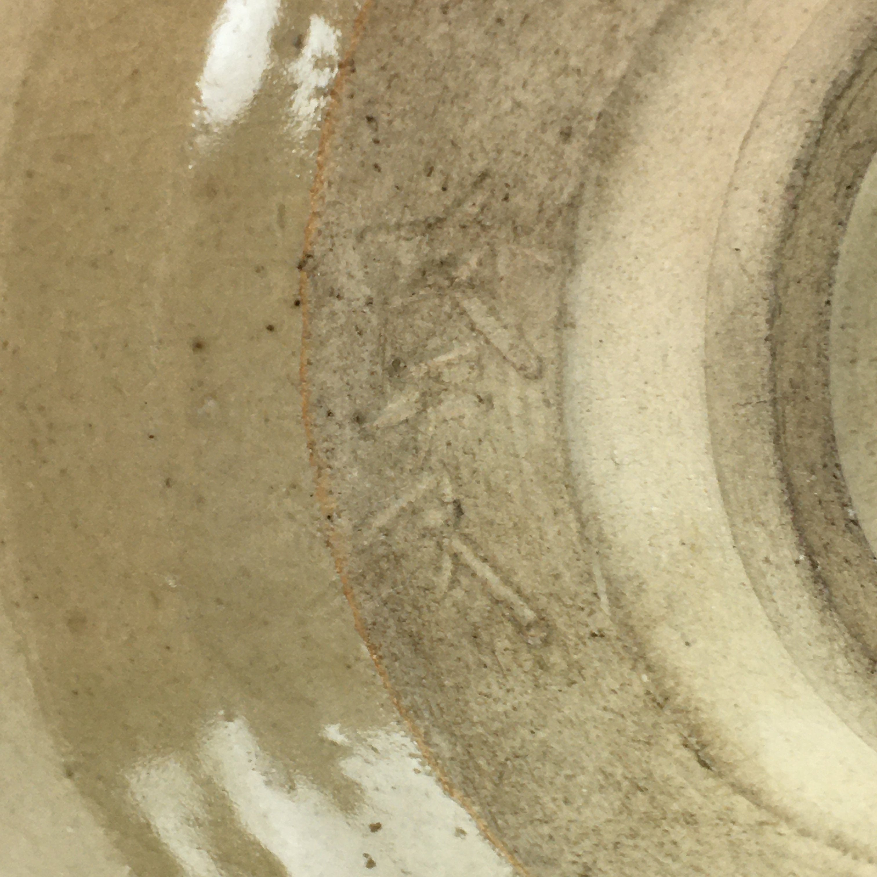 Japanese Vtg Ceramic Tea Ceremony Bowl Chawan Brown Pottery Crane GTB730