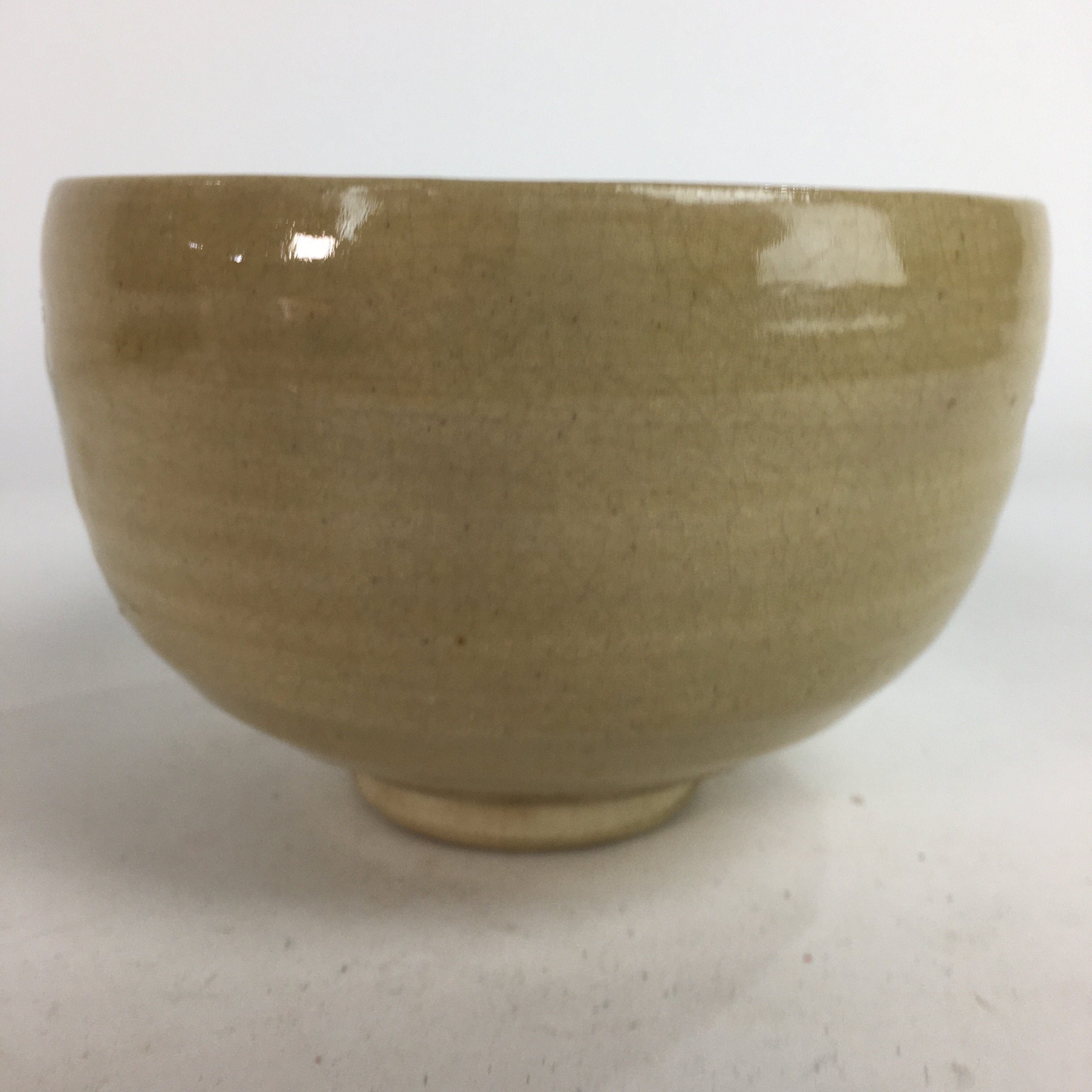 Japanese Vtg Ceramic Tea Ceremony Bowl Chawan Brown Pottery Crane GTB730