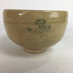 Japanese Vtg Ceramic Tea Ceremony Bowl Chawan Brown Pottery Crane GTB730