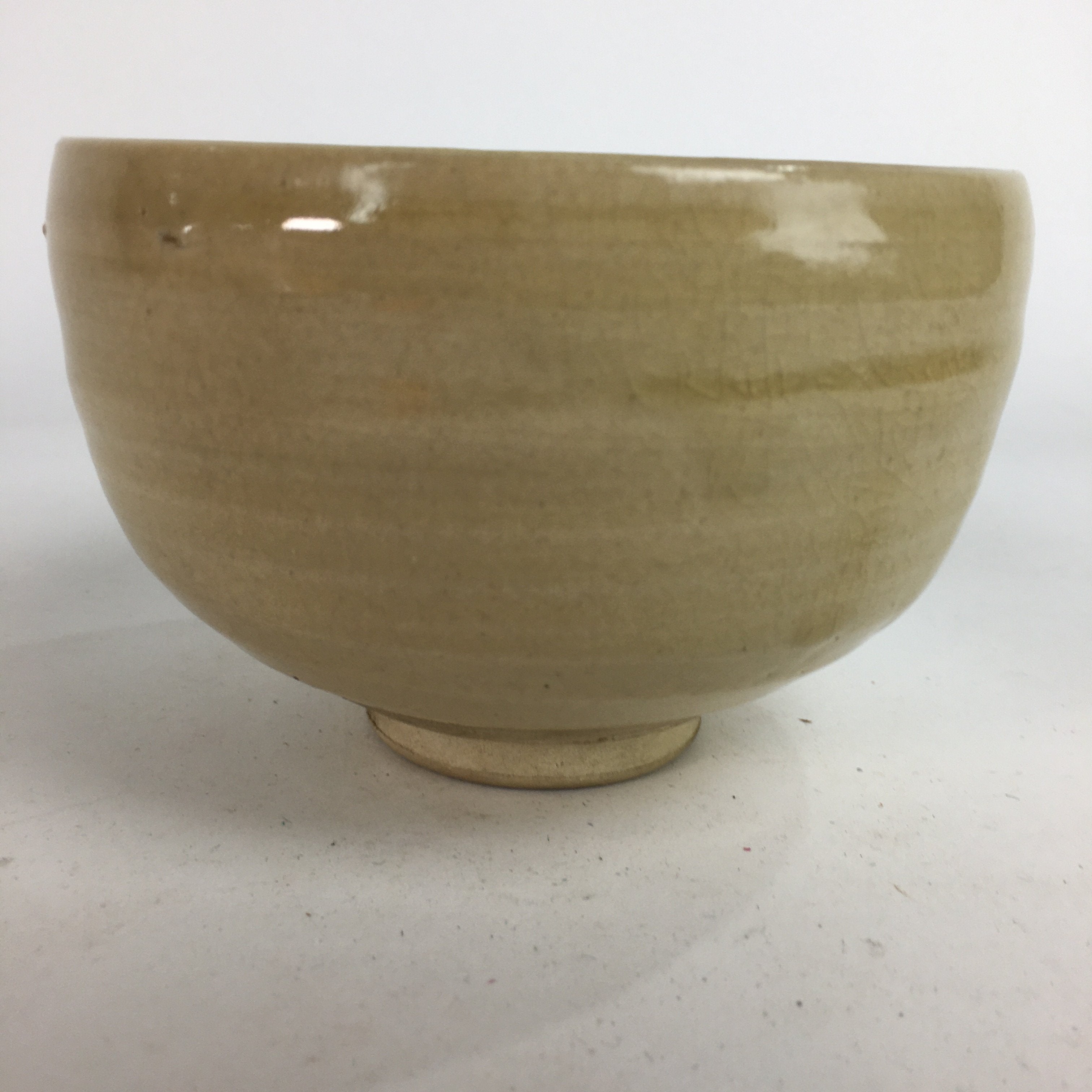Japanese Vtg Ceramic Tea Ceremony Bowl Chawan Brown Pottery Crane GTB730