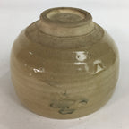 Japanese Vtg Ceramic Tea Ceremony Bowl Chawan Brown Pottery Crane GTB730