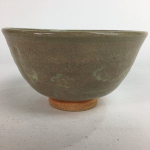 Japanese Vtg Ceramic Tea Ceremony Bowl Chawan Brown Pottery Crane GTB731