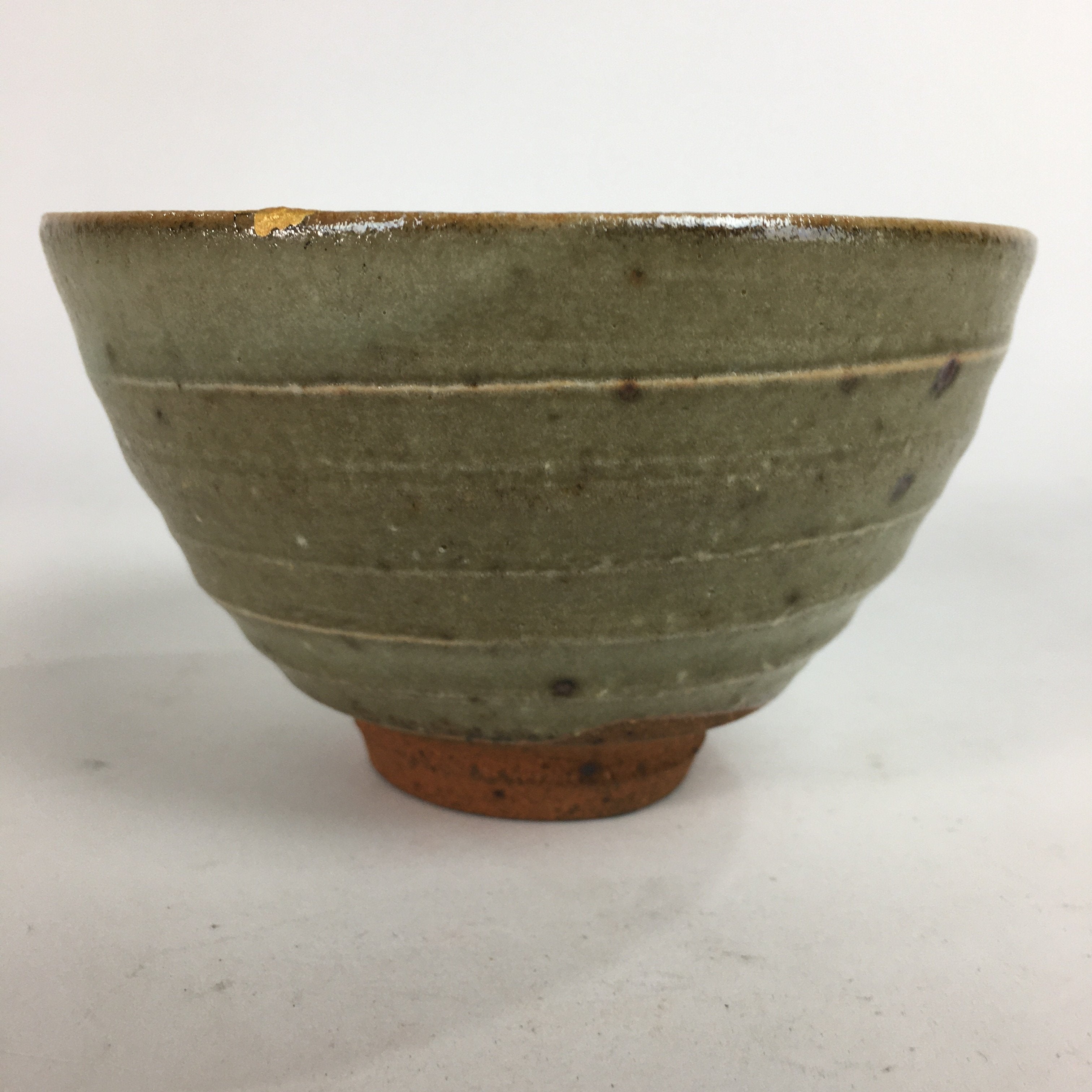 Japanese Vtg Ceramic Tea Ceremony Bowl Chawan Brown Pottery Kintsugi GTB714