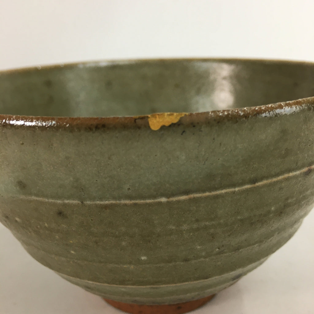 Japanese Vtg Ceramic Tea Ceremony Bowl Chawan Brown Pottery Kintsugi GTB714