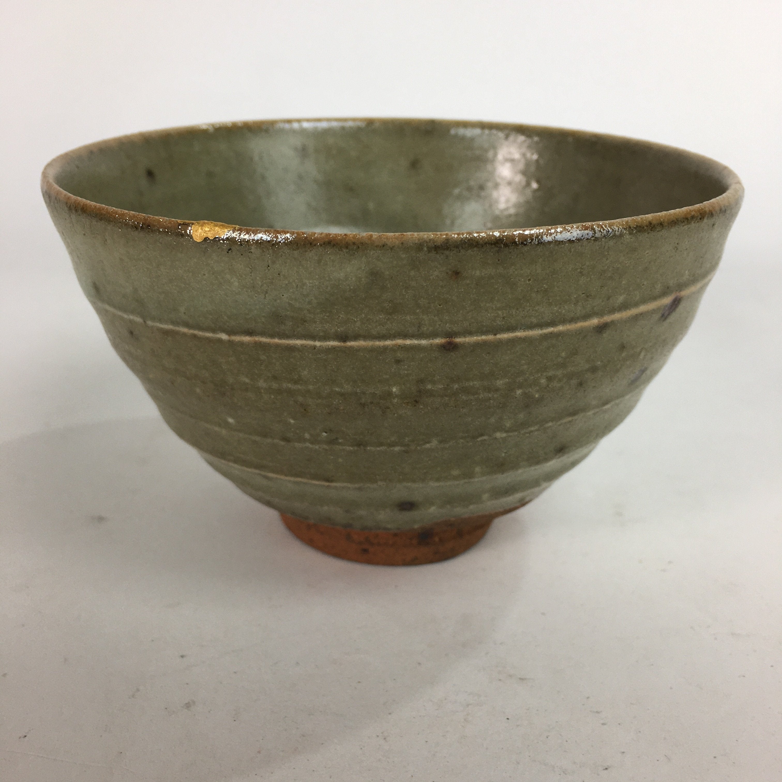 Japanese Vtg Ceramic Tea Ceremony Bowl Chawan Brown Pottery Kintsugi GTB714