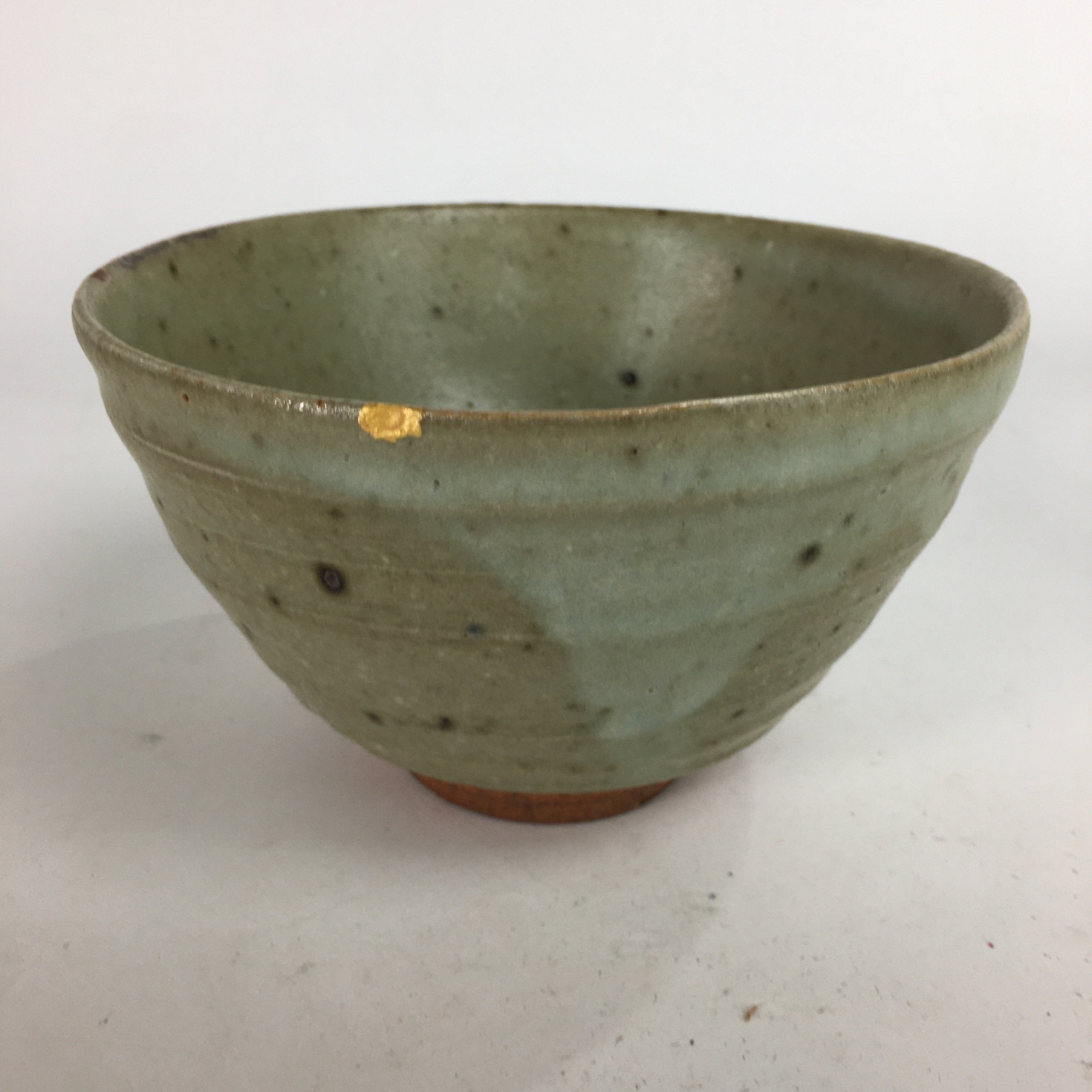 Japanese Vtg Ceramic Tea Ceremony Bowl Chawan Brown Pottery Kintsugi GTB721