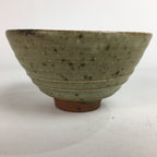 Japanese Vtg Ceramic Tea Ceremony Bowl Chawan Brown Striped Pattern Pottery GTB7