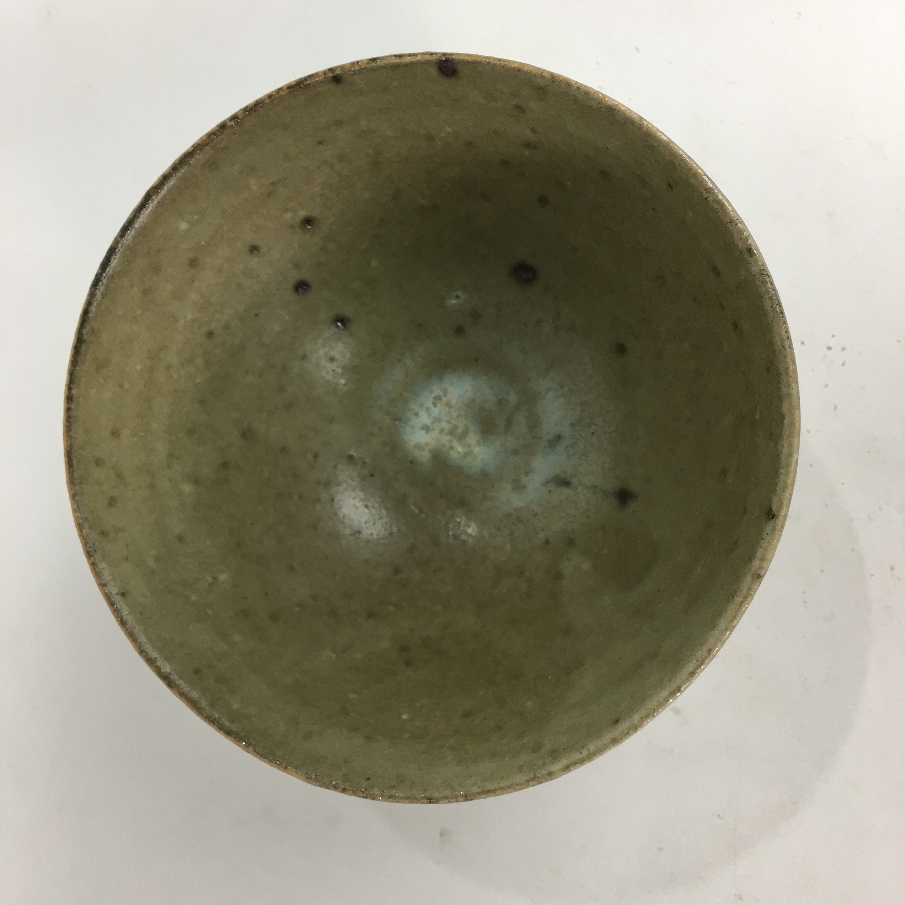 Japanese Vtg Ceramic Tea Ceremony Bowl Chawan Brown Striped Pattern Pottery GTB7