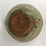 Japanese Vtg Ceramic Tea Ceremony Bowl Chawan Brown Striped Pattern Pottery GTB7