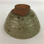 Japanese Vtg Ceramic Tea Ceremony Bowl Chawan Brown Striped Pattern Pottery GTB7